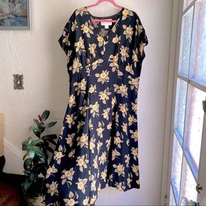100% SILK FLORAL DRESS SZ 20W